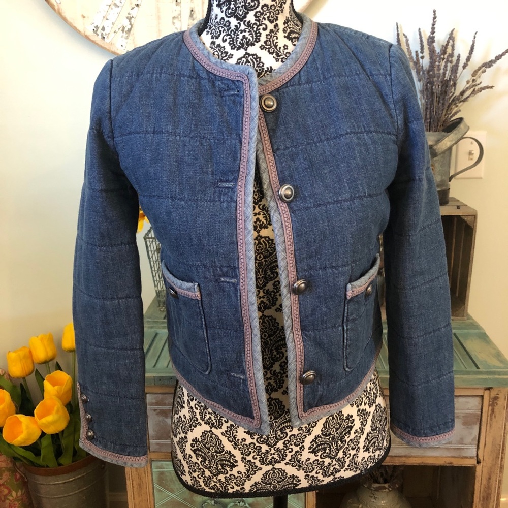 J.Crew Collection Quilted Denim Jacket